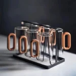 ⁦أكواب  زجاجية بمقبض خشبي⁩ - الصورة ⁦4⁩